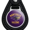 University of Montevallo Falcons Logo Black Leather Keychain - 3 of 4