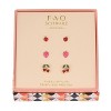 FAO Schwarz Gold Tone Cherry and Strawberry Trio Earring Set - 2 of 2