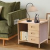 YIYIBYUS Bedside Cabinet with 3 Drawers Modern Bedside Nightstand- Log Color - 2 of 4