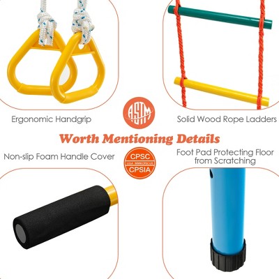 Yellow and Blue 7-in-1 Kids Indoor Climbing Gym with Wall Ladder