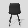 2-Pack Black PU Leather Dining Chairs - Diamond Stitch Ergonomic Design w/Iron Frame - 2 of 4