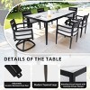 7 Piece Aluminum Patio Dining Set with Rectangular Sintered Stone Table 4 Armchairs and 2 Swivel Rockers with Cushions for Outdoor–Maison Boucle - 2 of 4