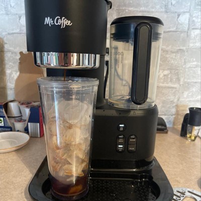 Mr. Coffee Frappe Single-serve Iced And Hot Coffee Maker/blender With 2  Reusable Tumblers And Coffee Filter - Black : Target
