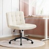GlasFlength Task and Office Chairs Armless Office Chair Ergonomic Rolling Computer Desk Chair Work Chair for Office, Beige, 25"*23.7"*37.6" - 2 of 4