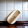 Slickblue 13” x 7” Oval Marble & Acacia Wood Board - White/Black, Ideal for Charcuterie & Culinary Displays - 4 of 4