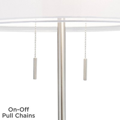 Roxie 65.5" Silver Brushed Nickel Floor Lamp with Linen Shade
