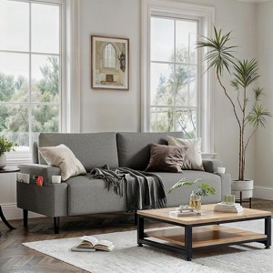 80''Modern Loveseat Sofa for Living Room,Small Couch with Cup Holder&Storage Bag for Bedroom Office,3-Seater with Plush Cushions&Sturdy Wood Frame - 1 of 4