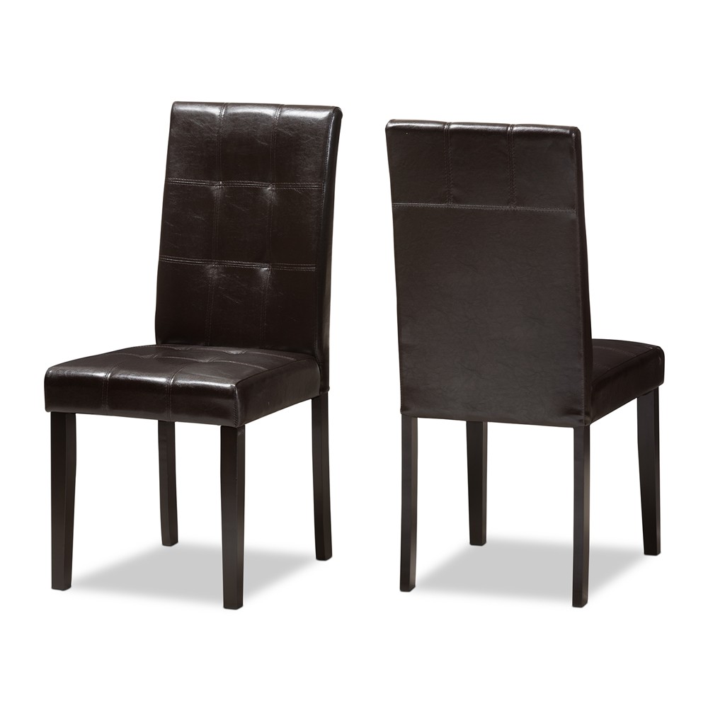 Photos - Chair Set of 2 Avery Modern And Contemporary Faux Leather Upholstered Dining Cha