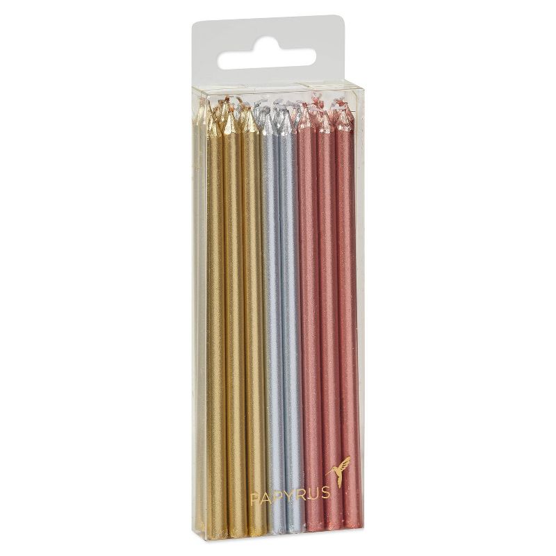 24ct Birthday Candles Tall Mixed Metals - PAPYRUS, 3 of 4