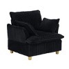 PAGED Modern 39 Inch Accent Chair and Ottoman Sets, Corduroy Fabric Sofa Chair with Cup Holder and 2 Pillows, Living Room Chair for Bedroom - 4 of 4