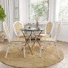 Merrick Lane Toulon Set of Four Stacking Thonet Bistro Style Chair, PE Cane Rattan Seat, and Metal Frame for Indoor/Outdoor Use - 2 of 4