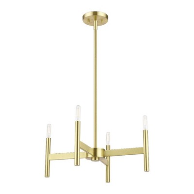 Copenhagen Satin Brass 4-Light Industrial Chandelier