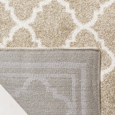 Wheat Beige Hand-Knotted Square Area Rug 8' - Stain-Resistant