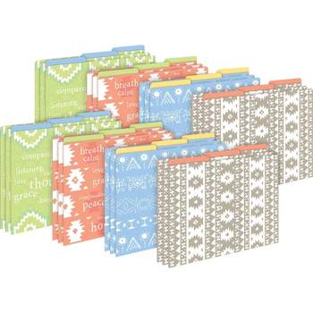 Barker Creek 24ct File Folders - Thoughtfulness: Reversible Design, 1/3-Cut Tabs, Durable Cardstock, Multicolor