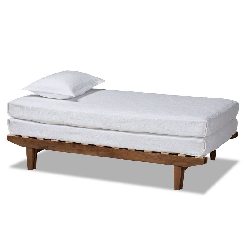 King Hiro Wood Expandable Bed Frame Walnut - Baxton Studio, 3 of 12