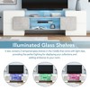 78.7" Unique Shape TV Stand with Illuminated Glass Shelves, LED Color Changing Lights and Ample Storage Cabinets - 4 of 4