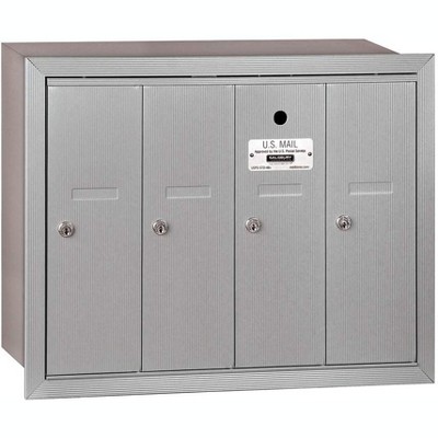 Salsbury Industries Vertical Mailbox - 4 Doors - Aluminum