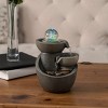 Nature Spring 3 Tier Tabletop Water Fountain With Rolling Glass Ball, Multicolored LED Lights, and Electric Pump - 4 of 4