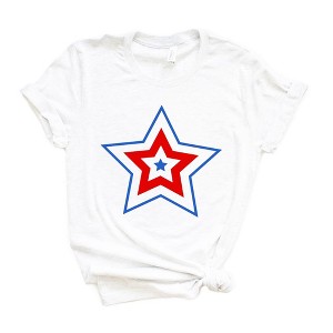 Simply Sage Market Women's Patriotic Three Star Short Sleeve Graphic Tee - 1 of 2