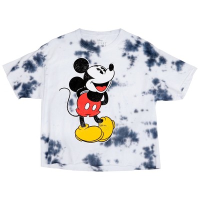 Womens Disney Mickey Mouse Character Acid Washed T-Shirt