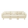 3-Seater Sofa Couch with Shell-Arm Design, Cylindrical Fabric Legs & Plush Foam - 4 of 4