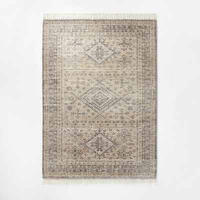 5' x 7'' Braided Outdoor Rug with Fringe Neutral/Ivory - Threshold™  designed with Studio McGee