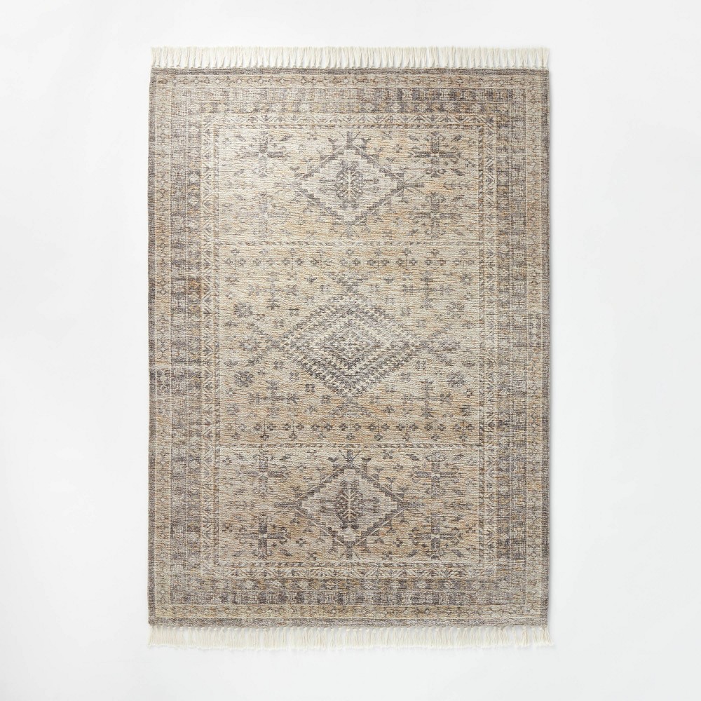 7'x10' Pine Brook Diamond Persian Style Rug Gray - Threshold™ designed with Studio McGee