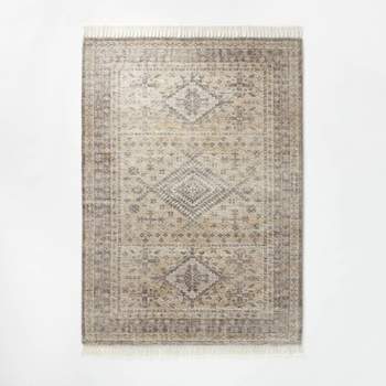 5'x7' Pine Brook Diamond Persian Style Rug Gray - Threshold™ designed with Studio McGee