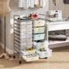 Costway 15-Drawer Trolley with Chrome Plated Metal Frame & Lockable Universal Wheels White/Black/Clear/Multicolor - 4 of 4