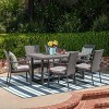 Westley 7pc Wicker Patio Dining Set - Gray - Christopher Knight Home: Iron Frame, Water-Resistant Cushions, 6 Arm Chairs - image 2 of 4