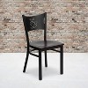 Emma and Oliver 2 Pack Coffee Back Metal Restaurant Chair - 2 of 4