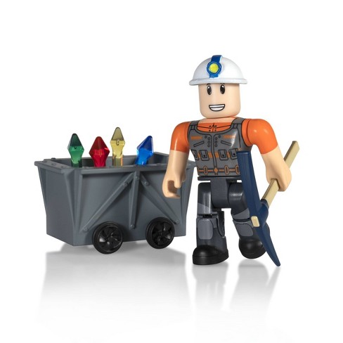 Roblox Action Collection Megaminer Figure Pack Includes Exclusive Virtual Item Target - roblox hard hat