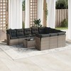 vidaXL Garden Sofa Set Grey PE rattan, powder-coated steel Medium - 2 of 4