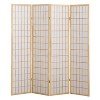 Roundhill Furniture 4 Panel Oriental Shoji Screen / Room Divider, Natural - 4 of 4