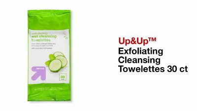 Exfoliating Cleansing Towelettes - Cucumber - 30ct - up & up™, 2 of 7, play video