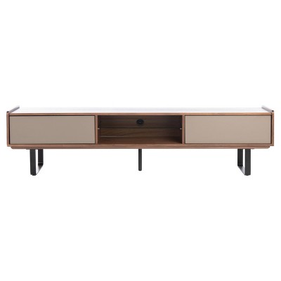 Rocky Wood TV Stand for TVs up to 70" Walnut - Safavieh