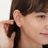 Girls' Staggered Gems Hoop Yellow Gold Flashed Sterling Silver Earrings - Pink - In Season Jewelry - 2 of 4