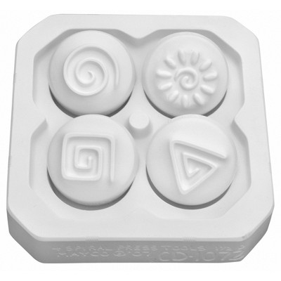 Mayco Clay Design Press Tool, Spiral Designs, 1-1/2 Inches, Set of 4