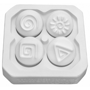 Mayco Clay Design Press Tool, Spiral Designs, 1-1/2 Inches, Set of 4 - 1 of 2