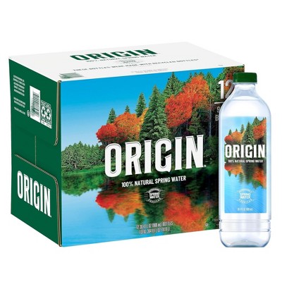 ORIGIN, 100% Natural Spring Water - 900 ML/30.4 Fl Oz (Pack of 12)