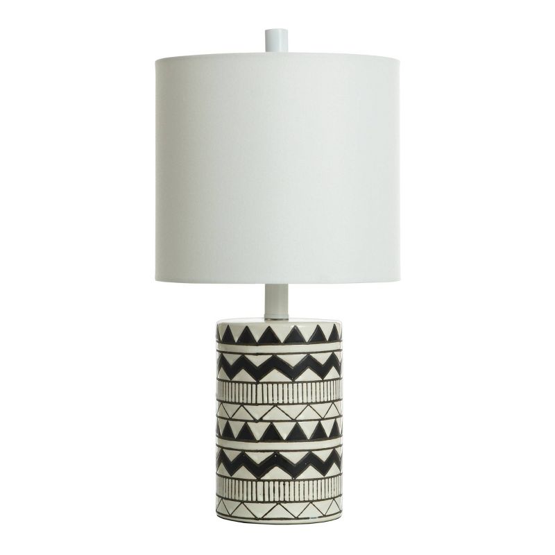 Ceramic and Metal Table Lamp Black/White Finish - StyleCraft, 3 of 15