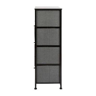 Emma 4-Drawer Black and Gray Vertical Storage Dresser