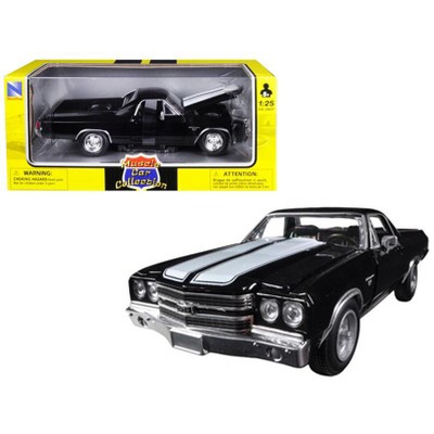 1970 Chevrolet El Camino SS Black with White Stripes "Muscle Car Collection" 1/25 Diecast Model Car by New Ray