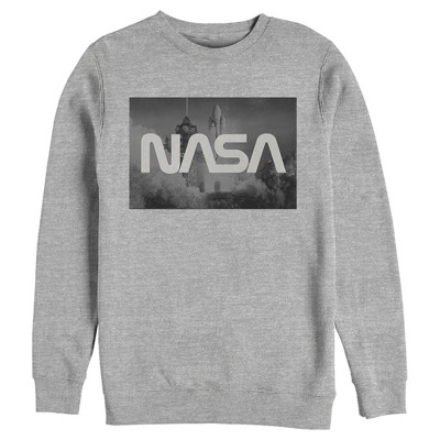 Men's Nasa Space Shuttle Blast Off Text Over Lay Sweatshirt - Athletic ...