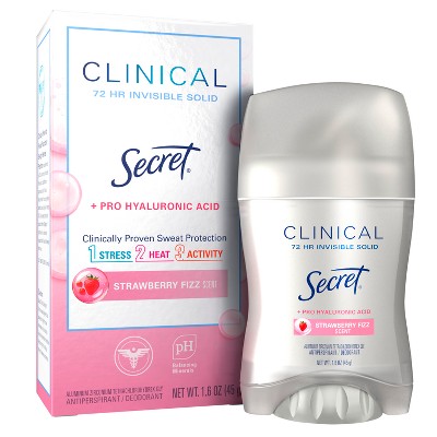 Secret Clinical Strength Invisible Solid Antiperspirant and Deodorant - Strawberry Fizz - 1.6oz