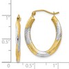 Black Bow Jewelry Textured Hollow Oval Hoops in 14k Yellow Gold and Rhodium - 4 of 4