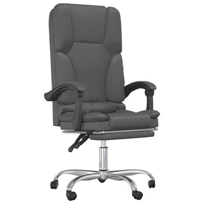 Gray Faux Leather Reclining Office Chair with Massage Function