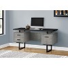 Monarch Specialties Computer Desk Home Office Laptop Left Right Set-Up Storage Drawers 60InchL Work Metal Laminate Grey Black Contemporary Modern - image 2 of 4