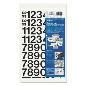 Chartpak Press-On Vinyl Numbers Self Adhesive Black 1"h 44/Pack 01130 - 1 of 1