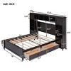 Full Size Storage Platform Bed with 4 Storage Drawers and Cabinet Bookshelf Headboard, No Box Spring Needed-3irtyhousy - 4 of 4